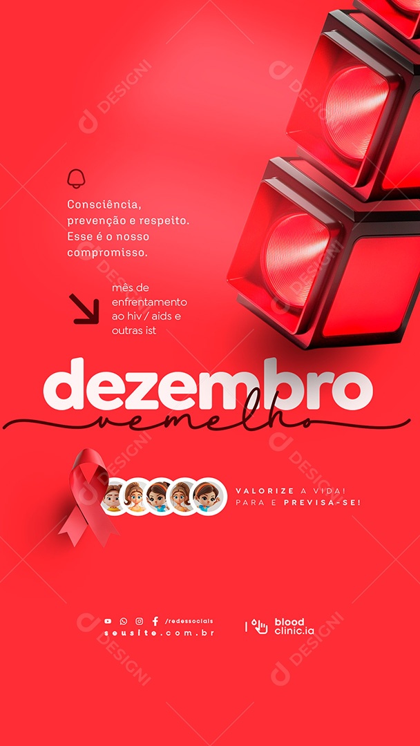 Story Dezembro Vermelho A Prevenção Salva Social Media PSD Editável