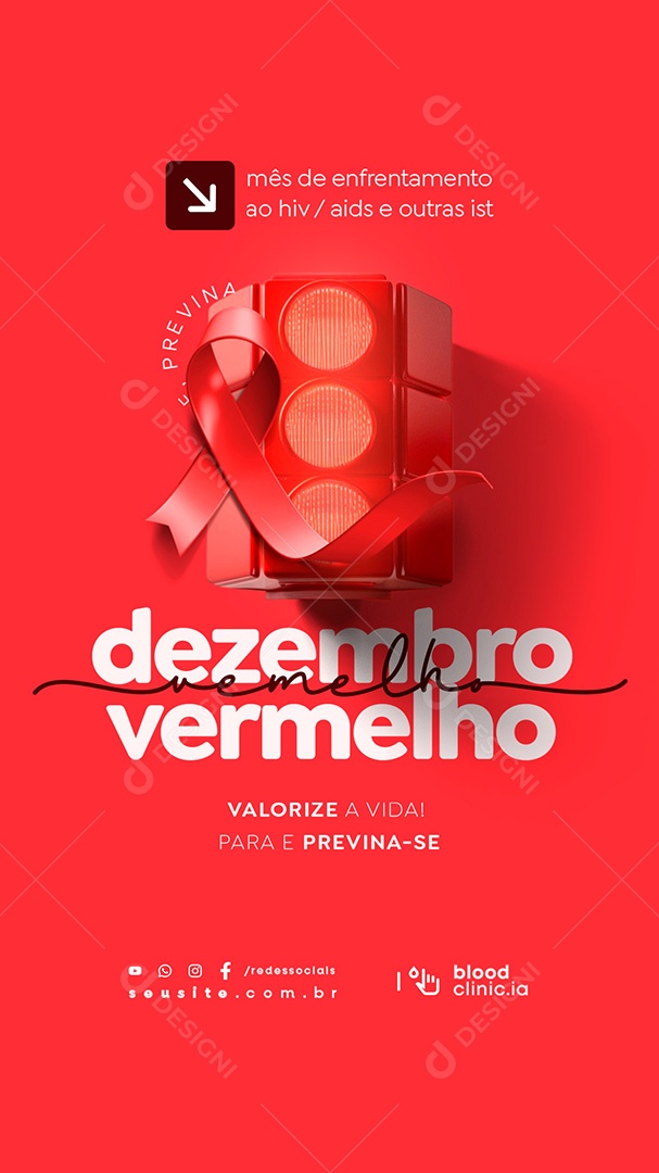 Story Dezembro Vermelho A Prevenção Salva Social Media PSD Editável