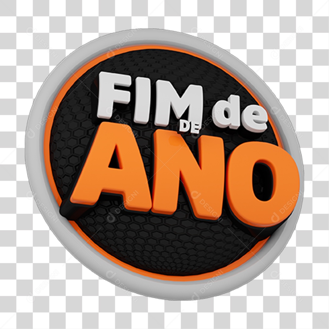 Selo 3D Fim de Ano PNG Transparente