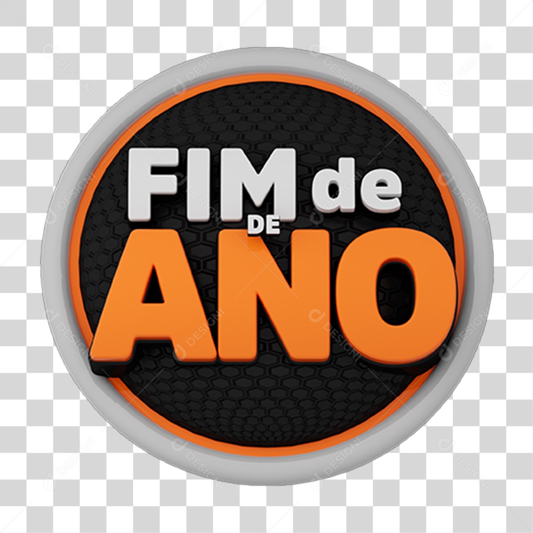 Selo 3D Fim de Ano PNG Transparente