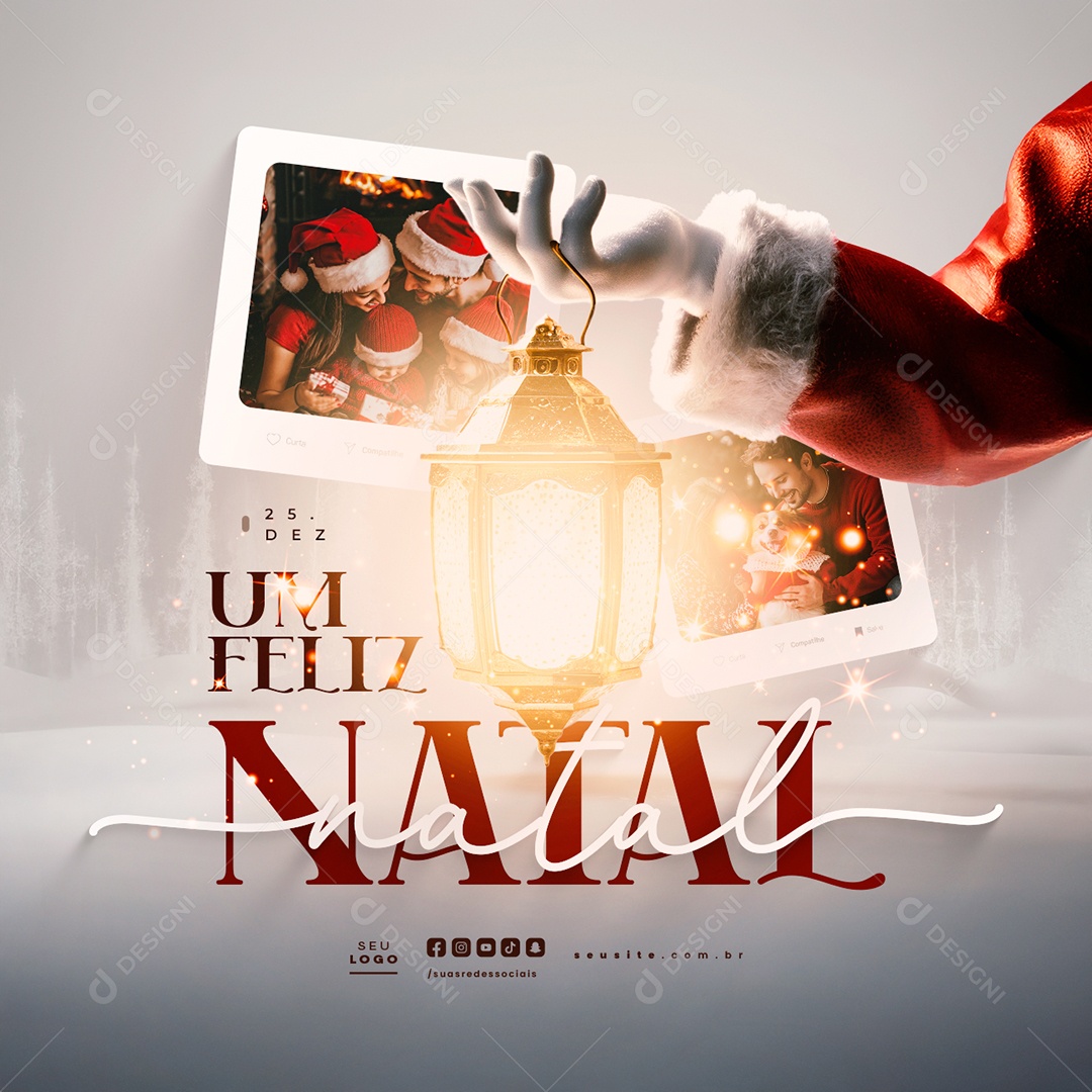 Feliz Natal 25 de Dezembro Social Media PSD Editável