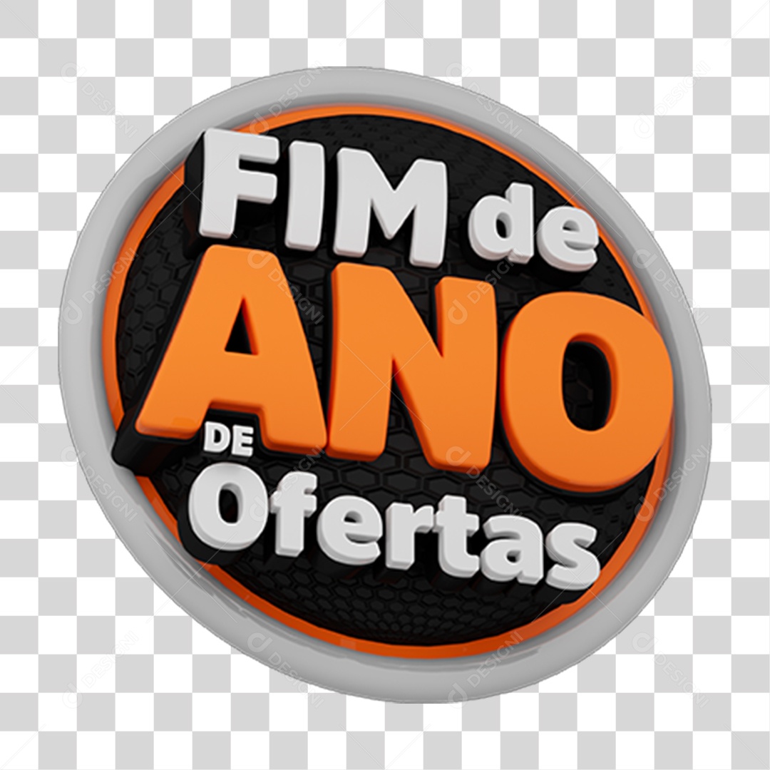Selo 3D Fim de Ano de Ofertas PNG Transparente