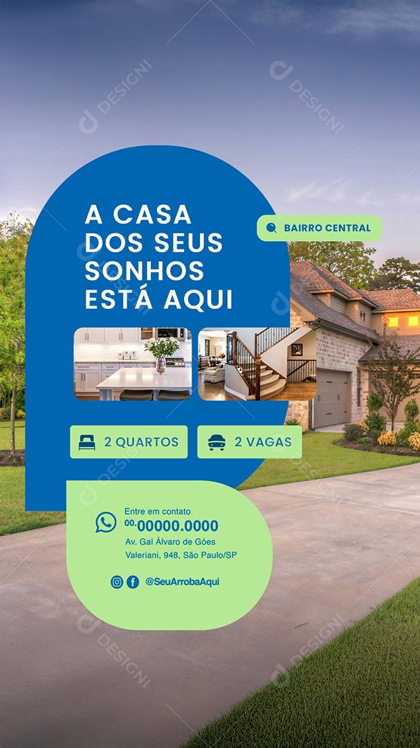 Story Imóveis A Casa dos Seus Sonhos Social Media PSD Editável