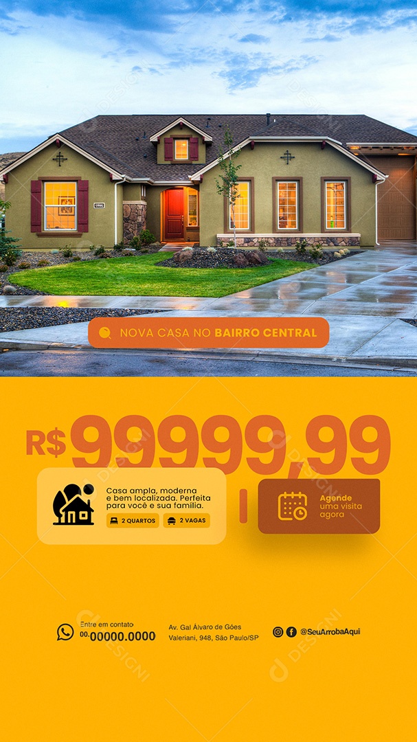 Story Imobiliária Corretora Casa Social Media PSD Editável