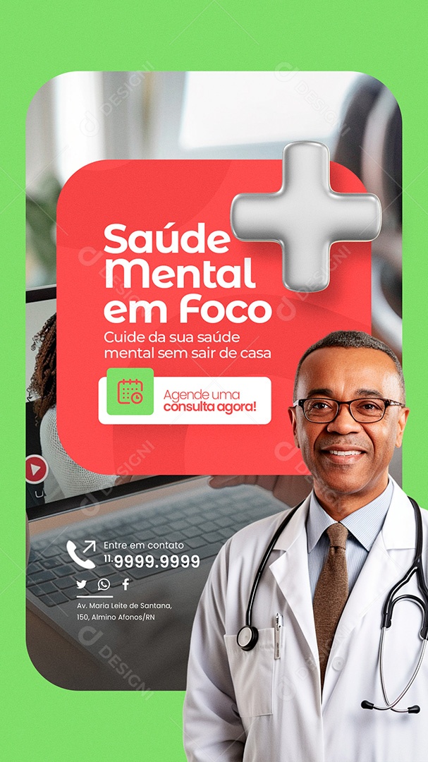 Story Telemedicina Saúde Social Media PSD Editável