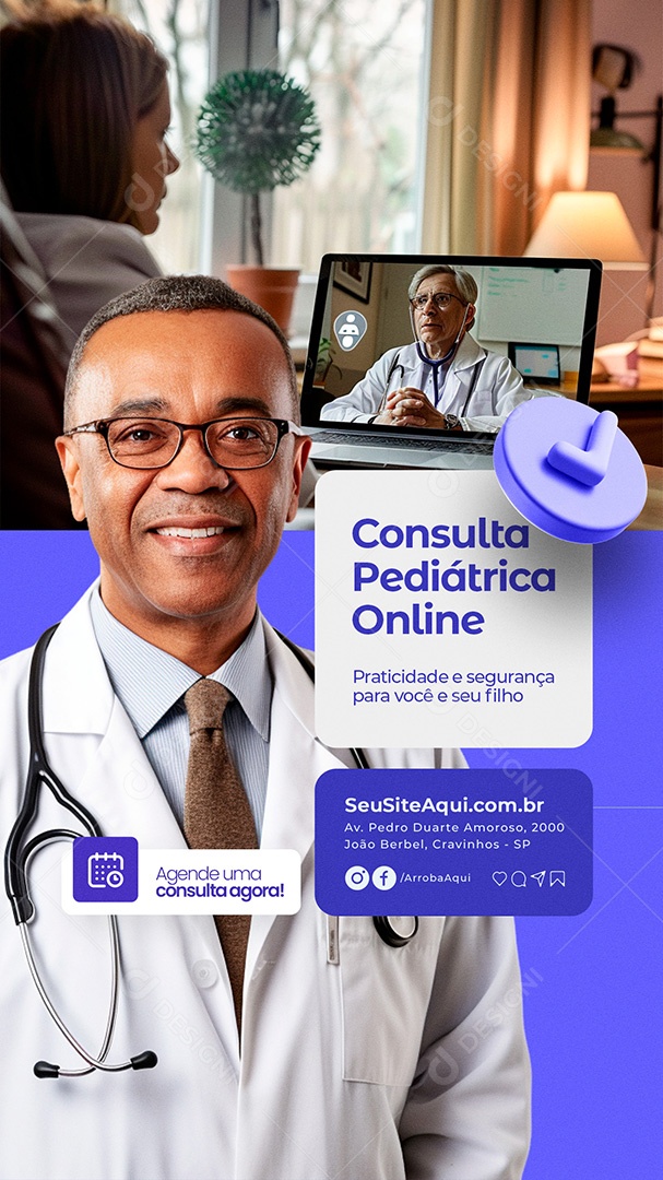 Story Telemedicina Consulta Social Media PSD Editável