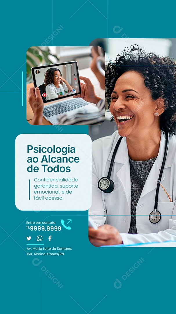 Story Telemedicina Psicologia Social Media PSD Editável