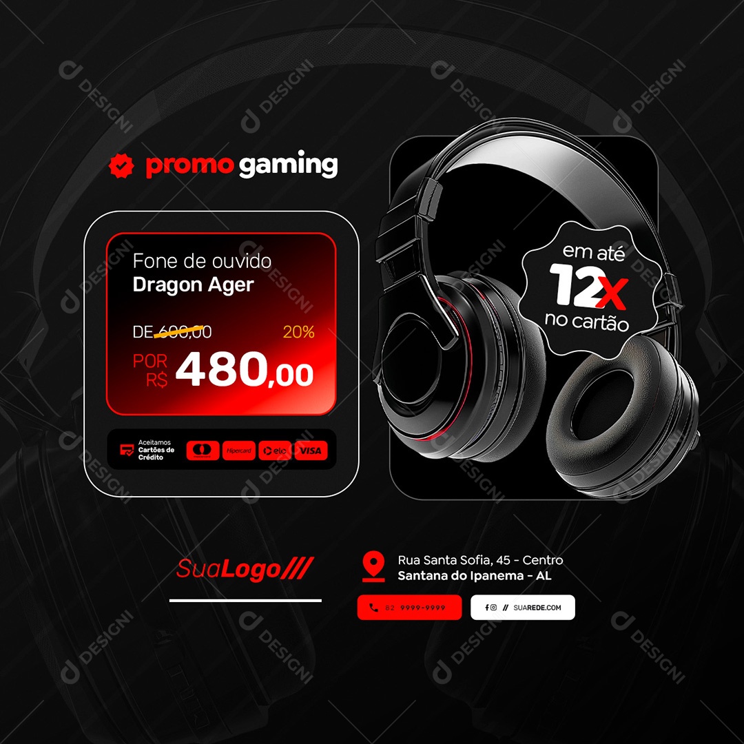 Loja Virtual Promo Gaming Social Media PSD Editável
