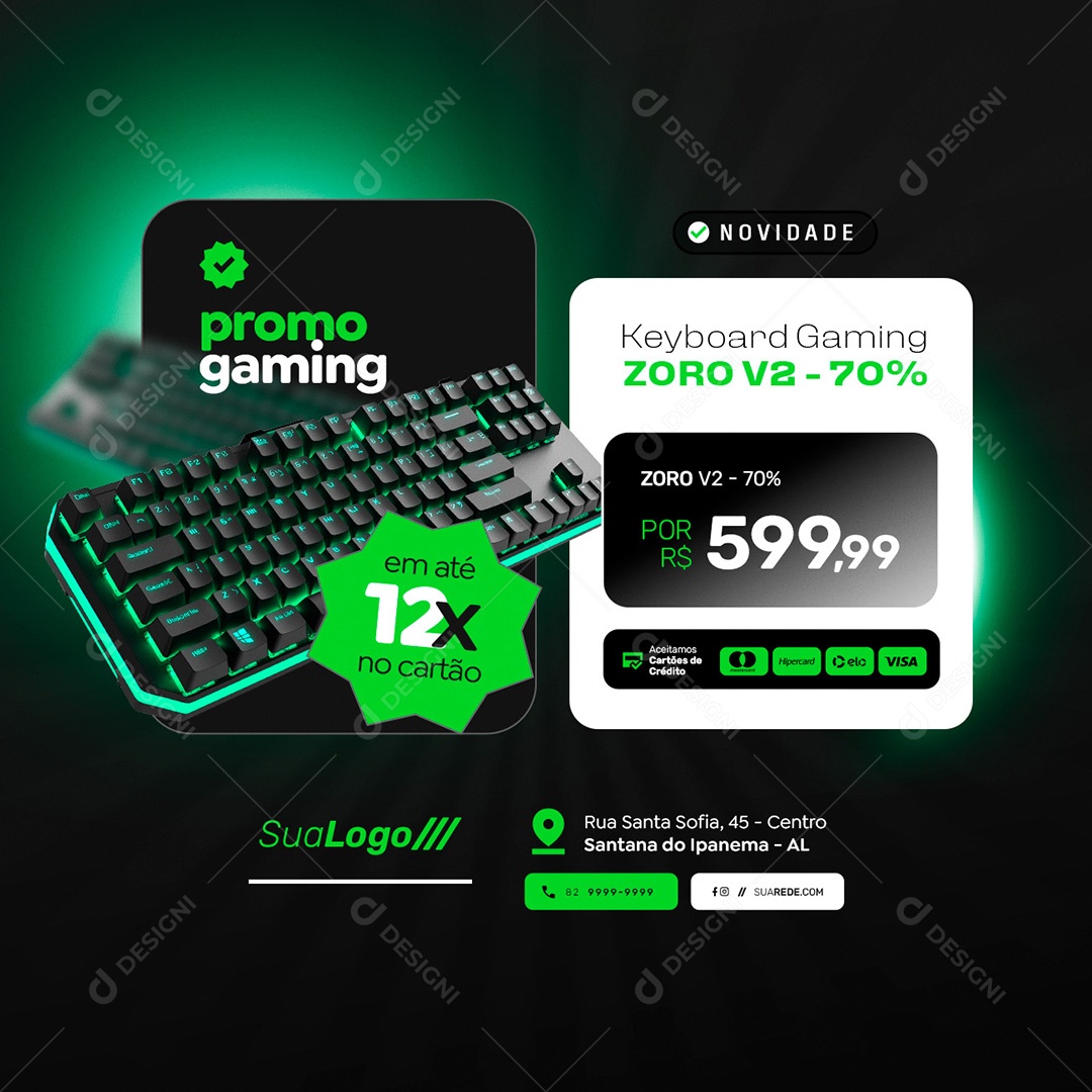 Loja Virtual Promo Gaming Social Media PSD Editável