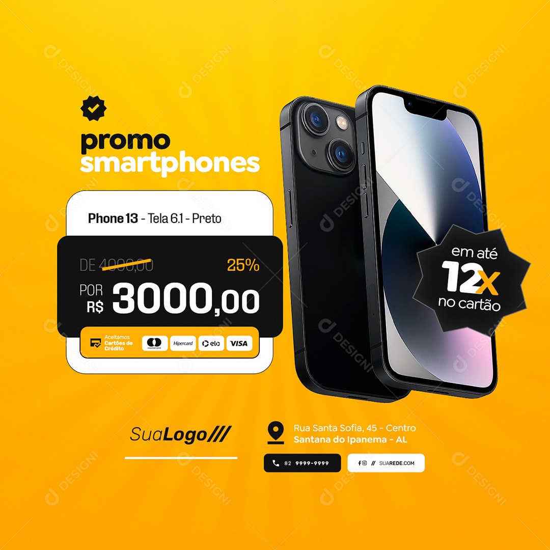 Loja Virtual Celulares Social Media PSD Editável