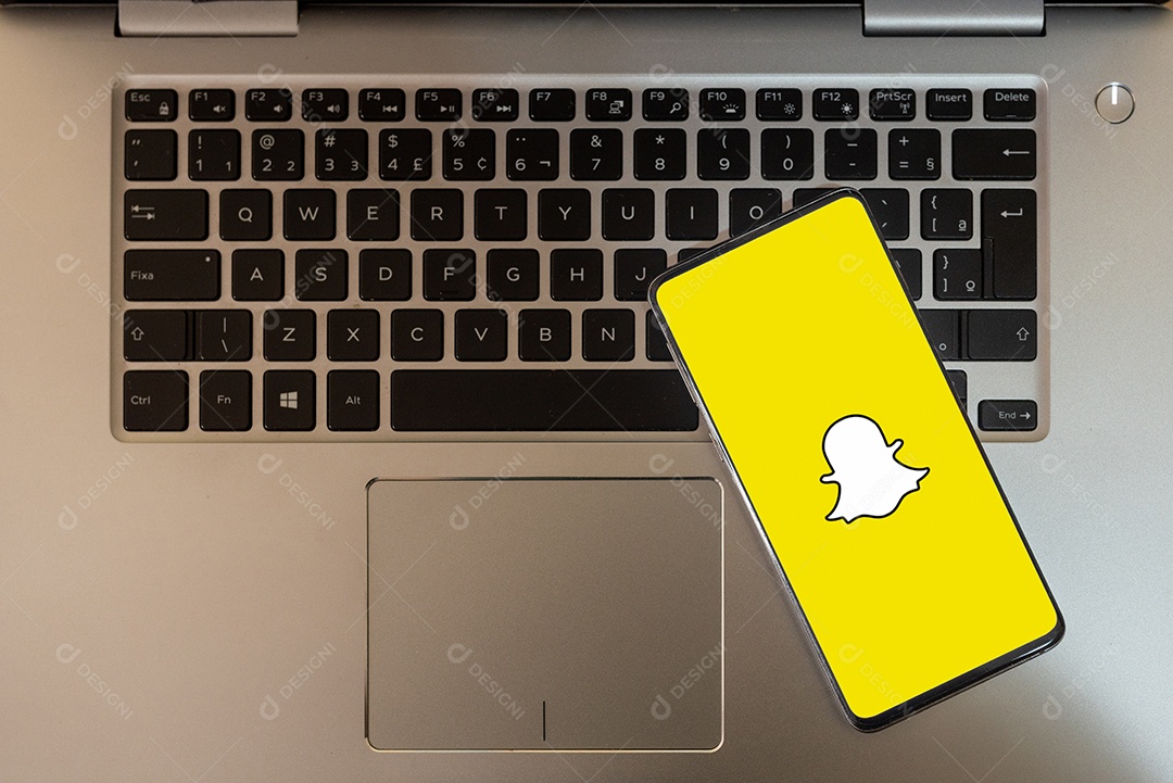 Snapchat na tela de um telefone