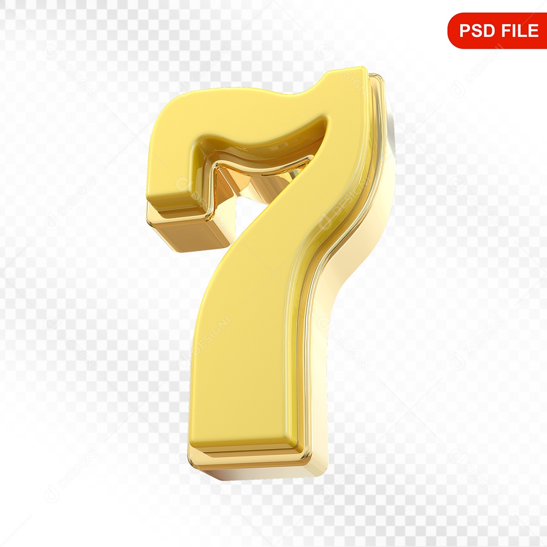 Números 7 Colorido Elemento 3D Para Composição PSD
