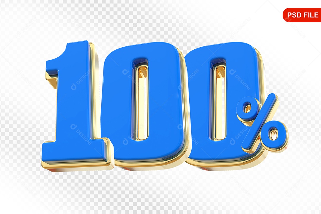 Desconto 100% Colorido Elemento 3D Para Composição PSD