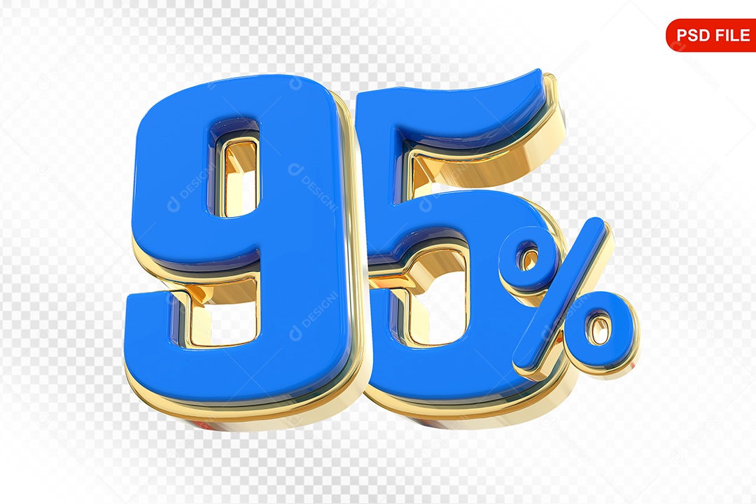 Desconto 95% Colorido Elemento 3D Para Composição PSD