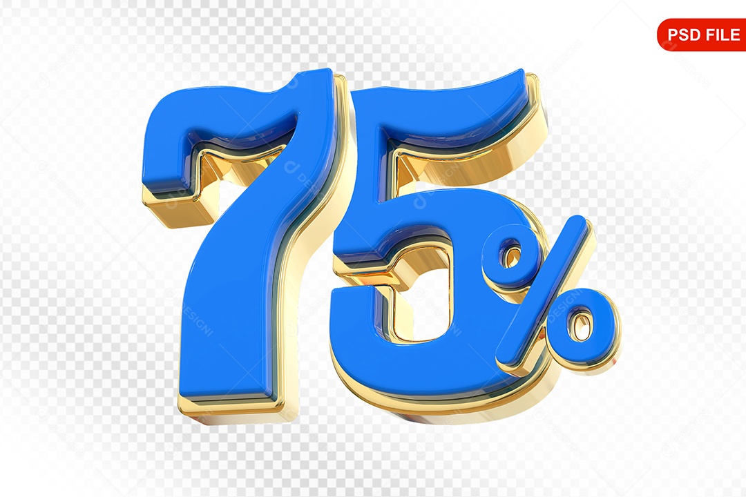 Desconto 75% Colorido Elemento 3D Para Composição PSD