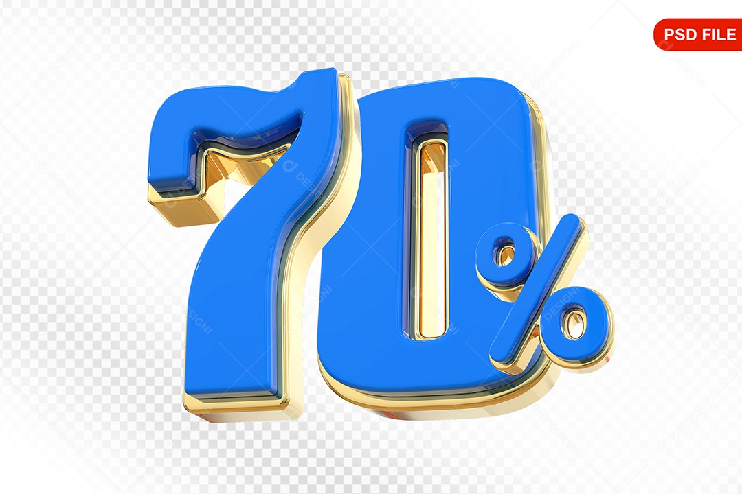 Desconto 70% Colorido Elemento 3D Para Composição PSD