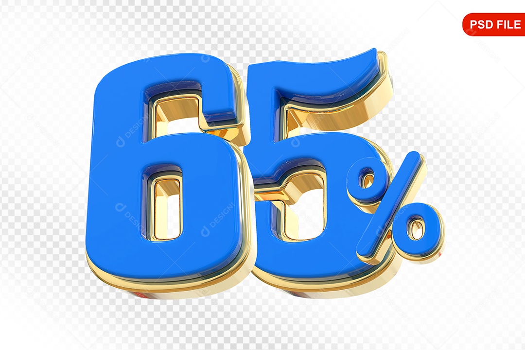 Desconto 65% Colorido Elemento 3D Para Composição PSD