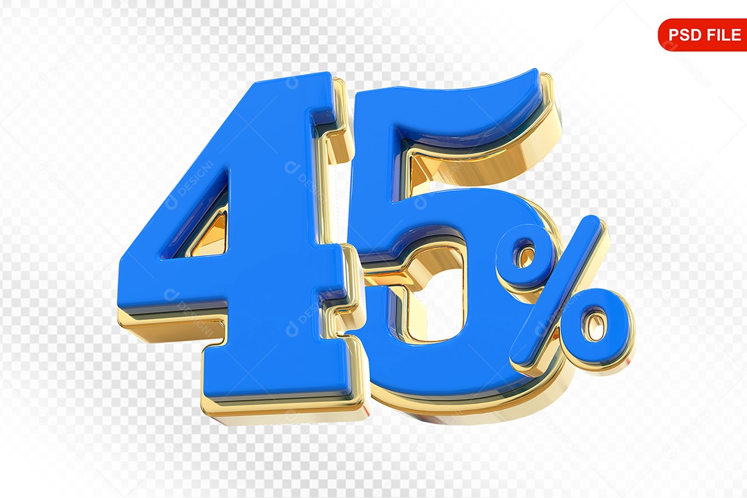 Desconto 45% Colorido Elemento 3D Para Composição PSD