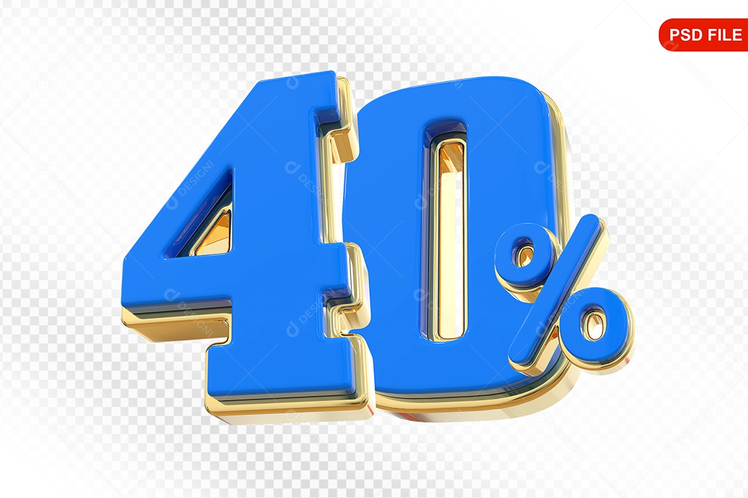 Desconto 40% Colorido Elemento 3D Para Composição PSD