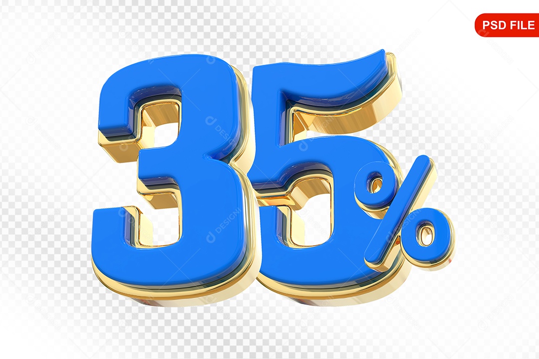 Desconto 35% Colorido Elemento 3D Para Composição PSD