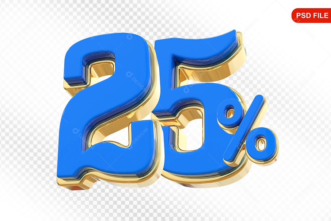 Desconto 25% Colorido Elemento 3D Para Composição PSD