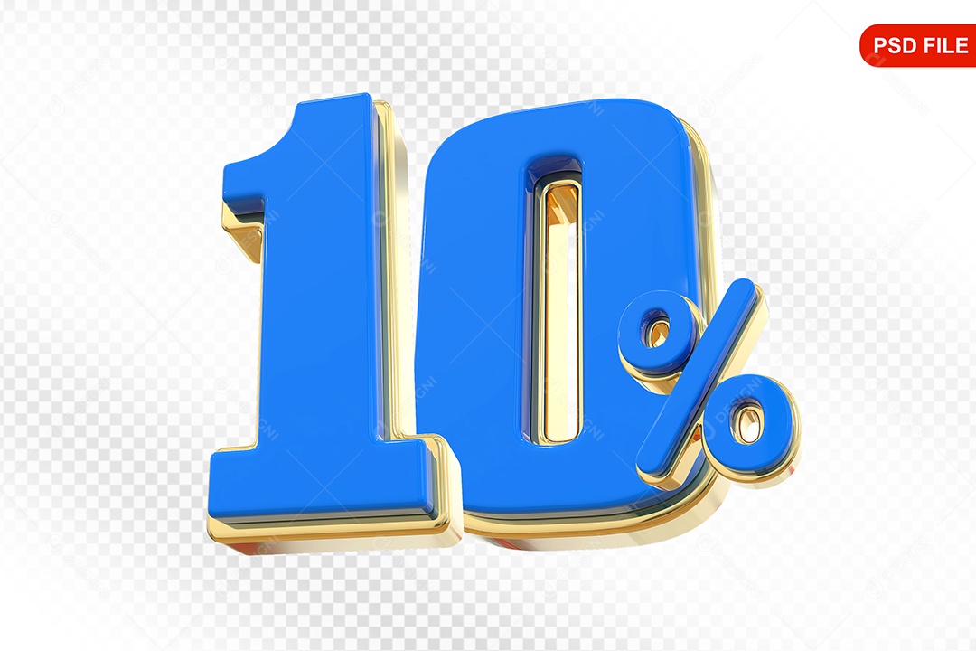 Desconto 10% Colorido Elemento 3D Para Composição PSD