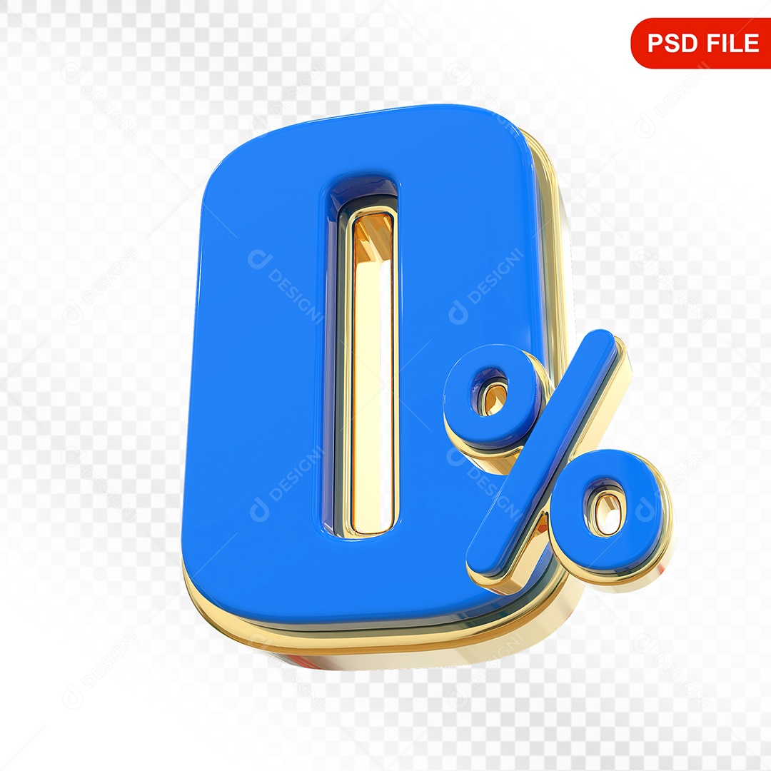Desconto 0% Colorido Elemento 3D Para Composição PSD