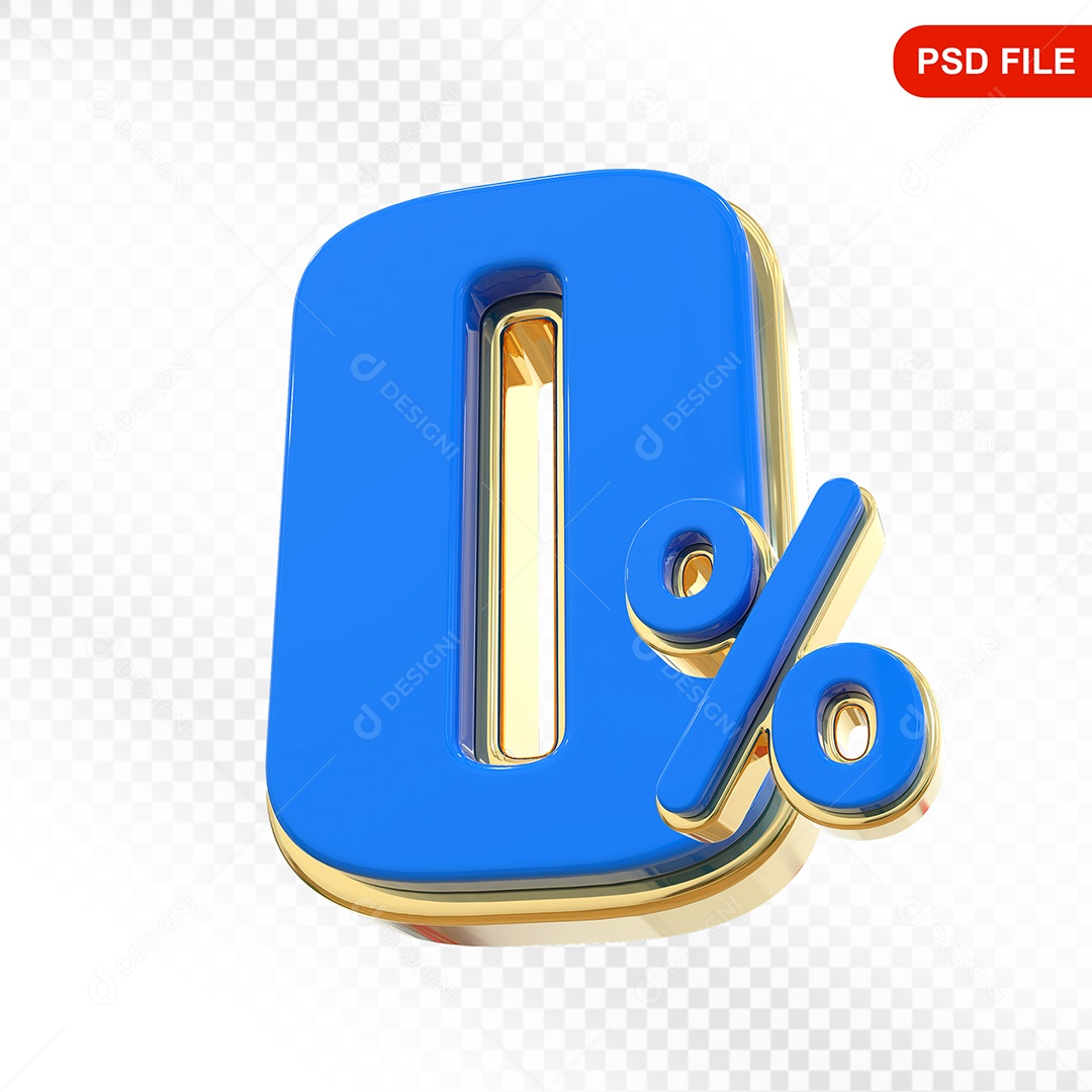 Desconto 0% Colorido Elemento 3D Para Composição PSD