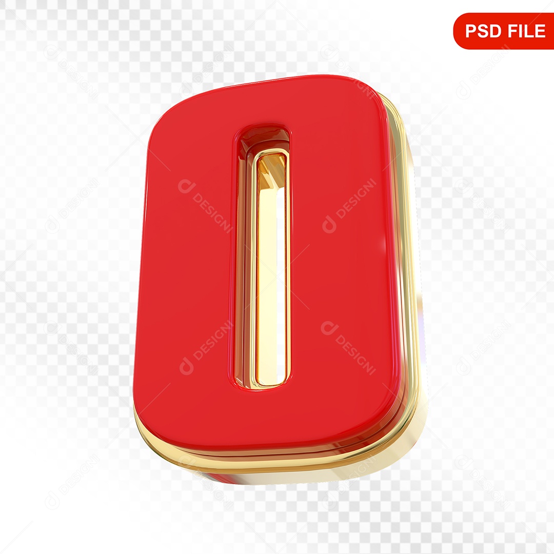 Número 0 Colorido Elemento 3D Para Composição PSD
