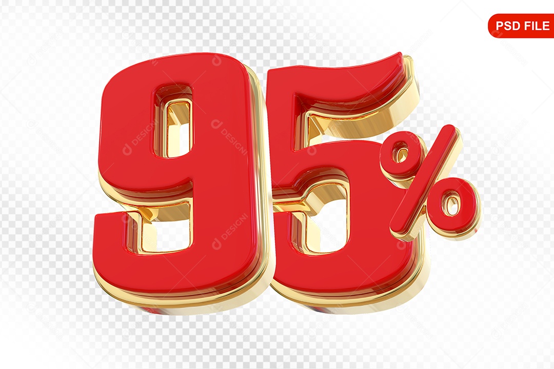 Desconto 95% Colorido Elemento 3D Para Composição PSD