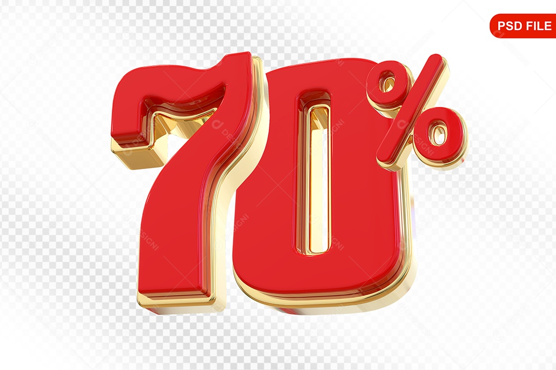 Desconto 70% Colorido Elemento 3D Para Composição PSD
