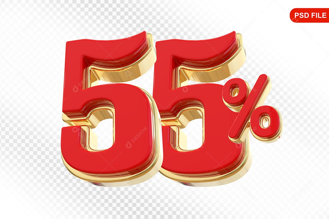 Desconto 55% Colorido Elemento 3D Para Composição PSD