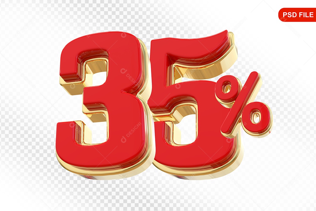 Desconto 35% Colorido Elemento 3D Para Composição PSD