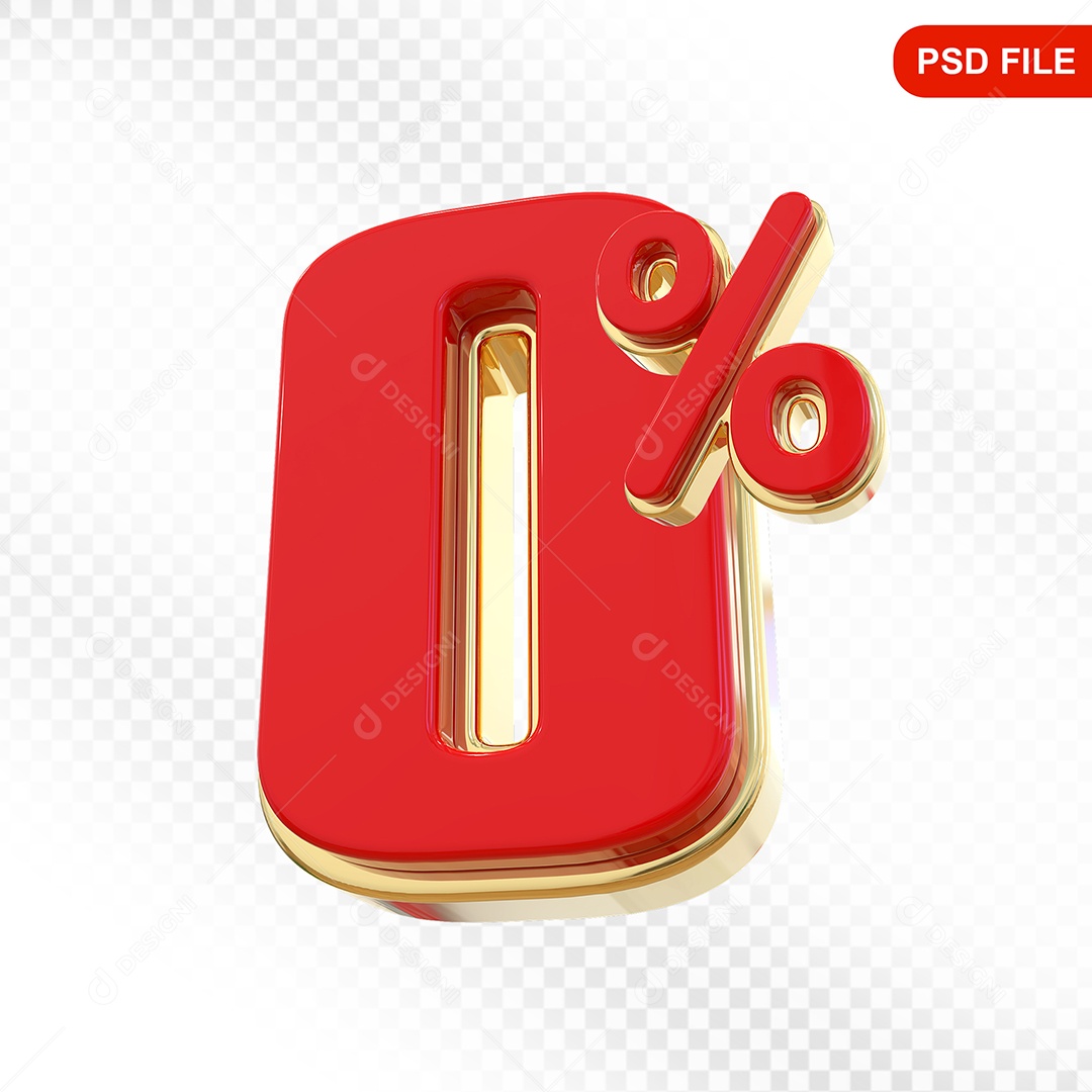 Desconto 0% Colorido Elemento 3D Para Composição PSD