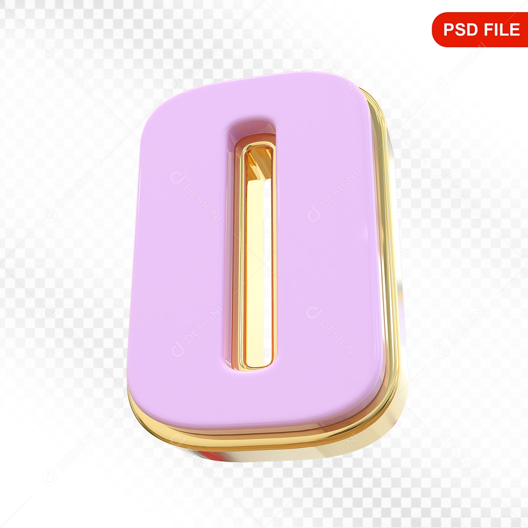 Número 0 Colorido Elemento 3D Para Composição PSD