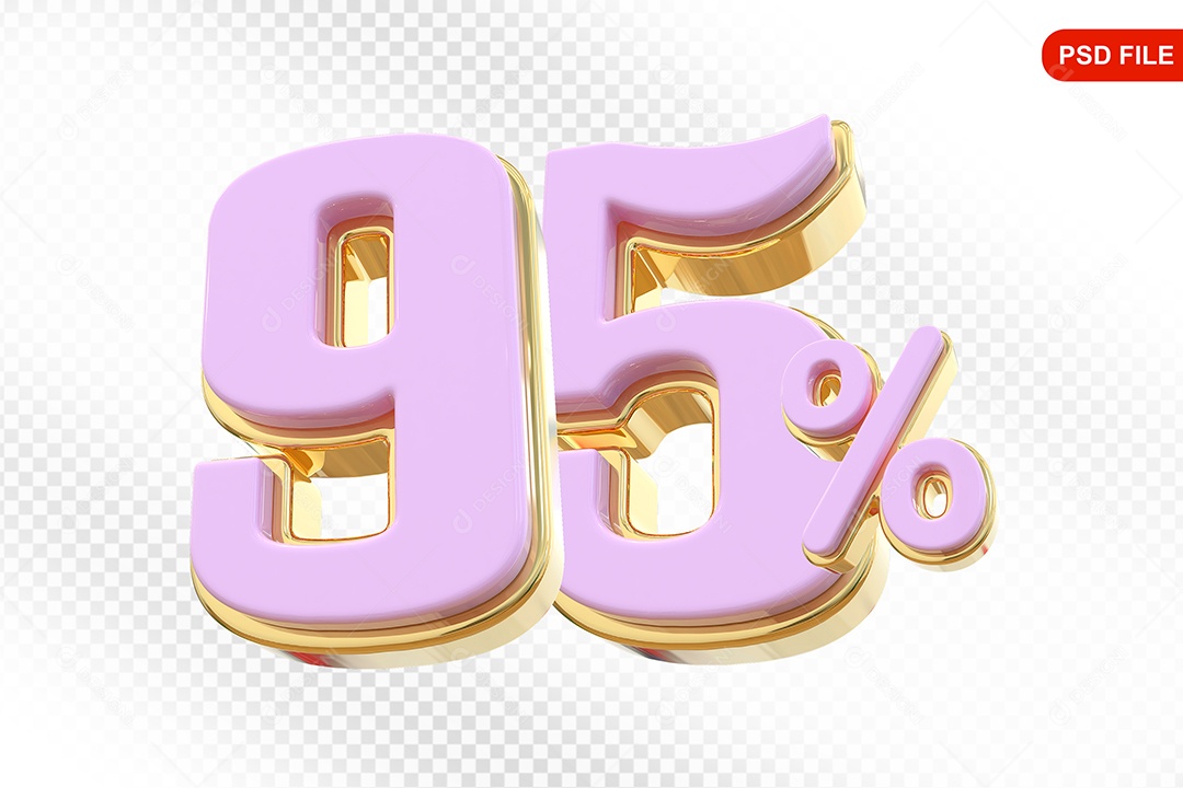 Desconto 95% Colorido Elemento 3D Para Composição PSD