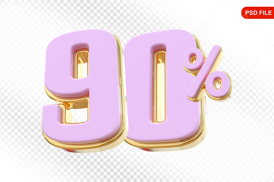 Desconto 90% Colorido Elemento 3D Para Composição PSD