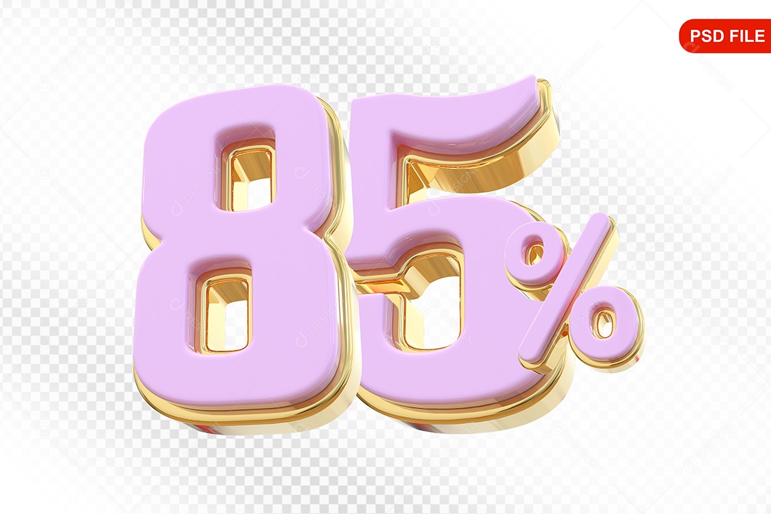 Desconto 85% Colorido Elemento 3D Para Composição PSD