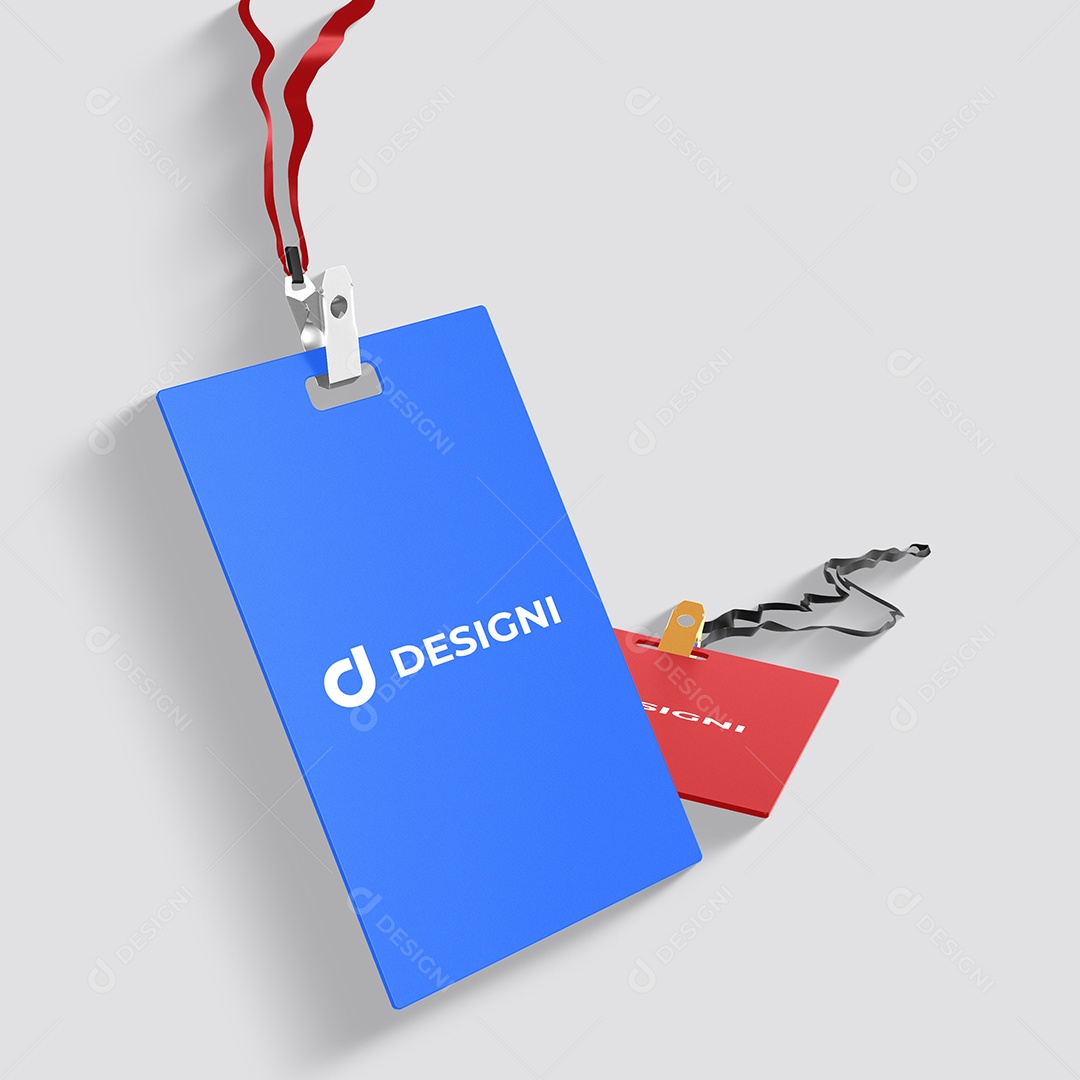 Mockup Crachá de Duplo PSD Editável