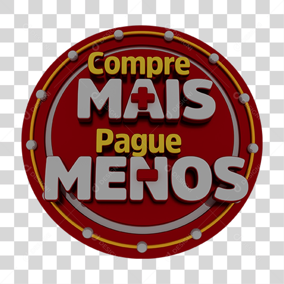 Selo 3D Compre Mais e Pague MenosPNG Transparente