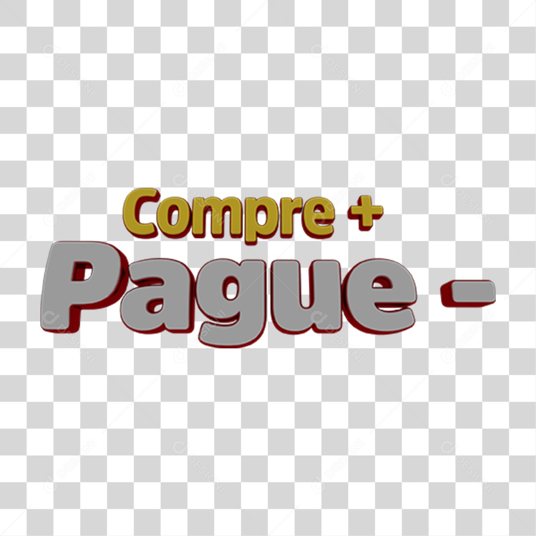 Selo 3D Compre Mais e Pague Menos PNG Transparente
