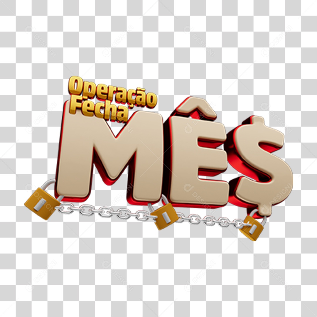 Selo 3D Operação Fecha Mês PNG Transparente