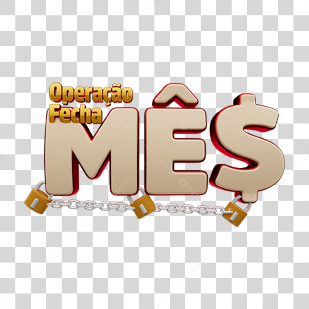 Selo 3D Operação Fecha Mês PNG Transparente
