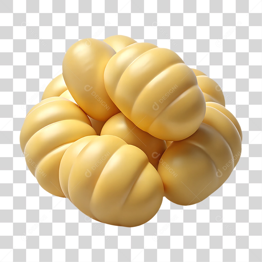 Gnocchi Elemento 3D para Composição PNG