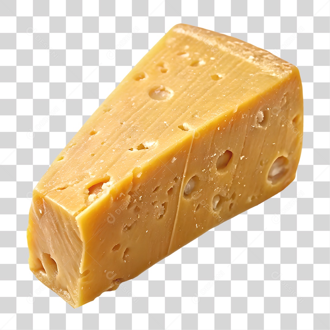 Queijo Cheddar Elemento 3D para Composição PNG Transparente