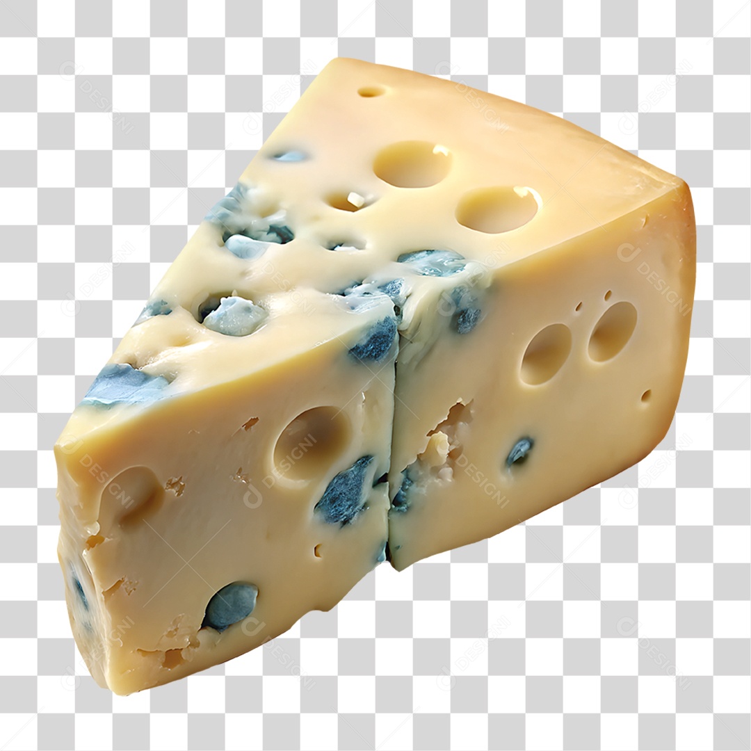 Queijo Gorgonzola Elemento 3D para Composição PNG Transparente