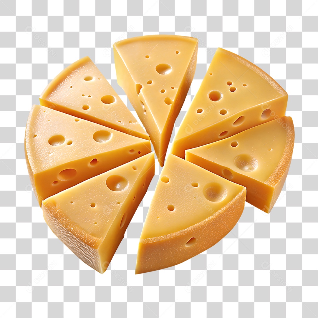 Queijo Parmesão Elemento 3D para Composição PNG