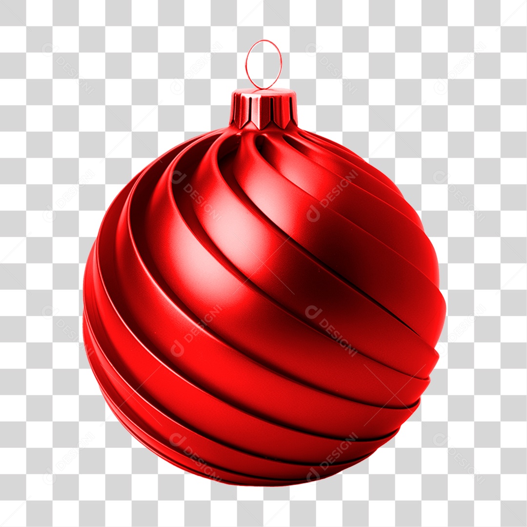 Elemento 3D Bola de Natal PNG Transparente