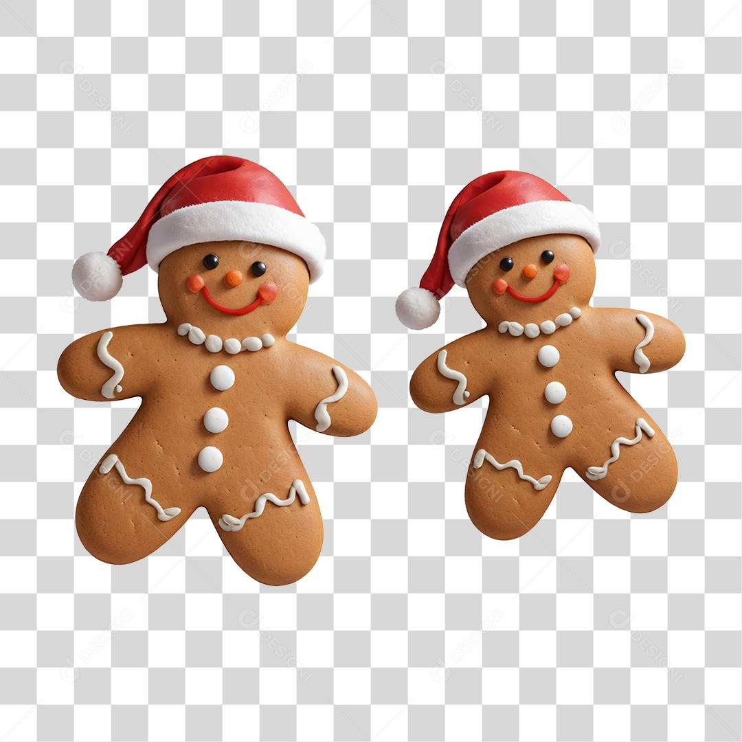 Elemento 3D Biscoitos de Natal PNG Transparente