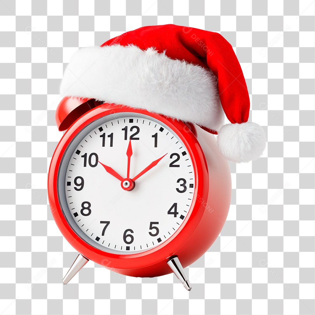 Relógio Despertador Decoração de Natal PNG Transparente